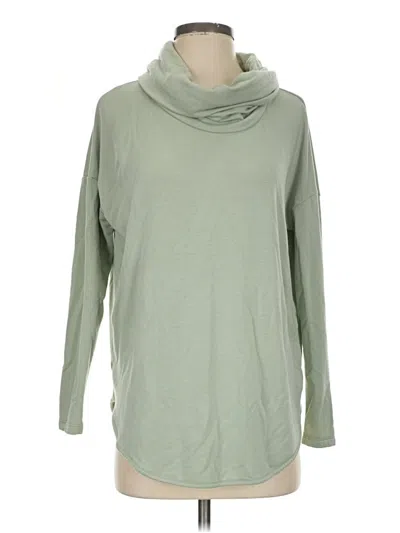 Pre-owned Lou & Grey Long Sleeve Top Green Turtleneck Tops