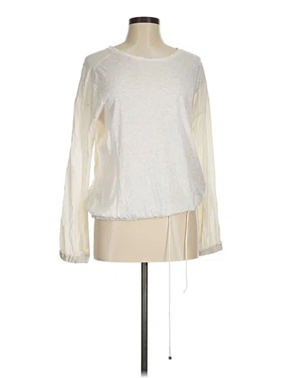 Pre-owned Lou & Grey Long Sleeve Top Silver Boatneck Tops