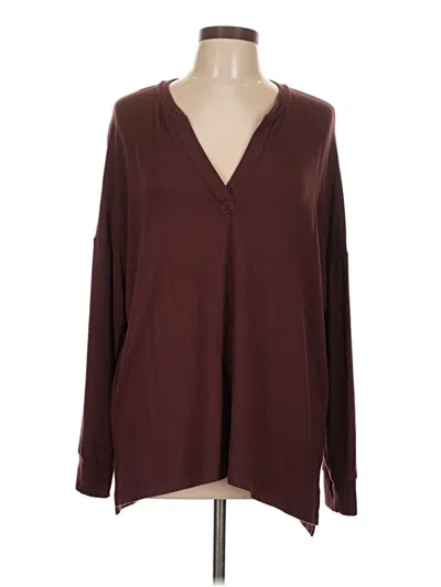 Pre-owned Lou & Grey Long Sleeve T-shirt In Burgundy
