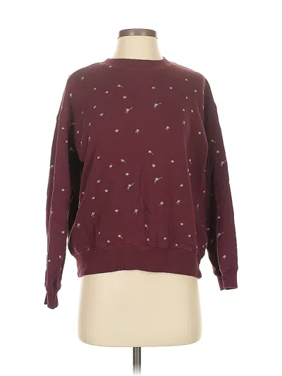 Pre-owned Lou & Grey Pullover Sweater In Burgundy
