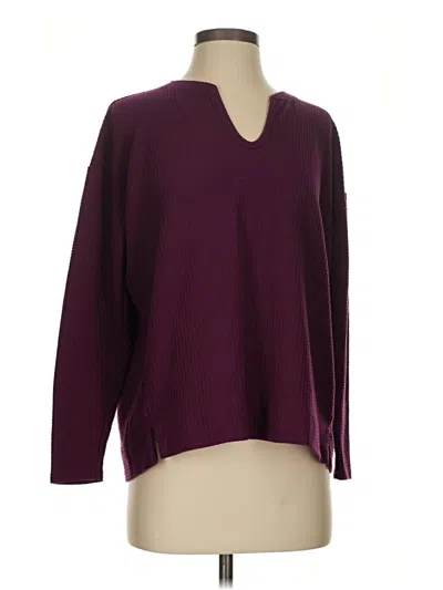 Pre-owned Lou & Grey Pullover Sweater In Burgundy