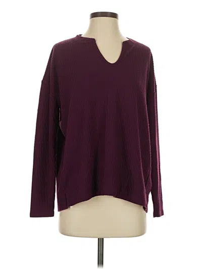 Pre-owned Lou & Grey Pullover Sweater In Burgundy