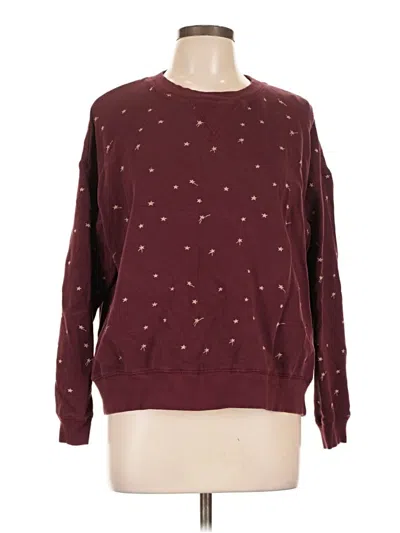 Pre-owned Lou & Grey Pullover Sweater In Burgundy