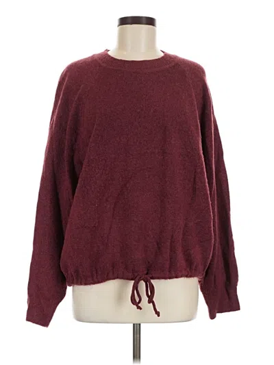 Pre-owned Lou & Grey Pullover Sweater In Burgundy