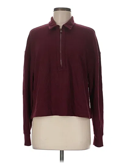Pre-owned Lou & Grey Pullover Sweater In Burgundy