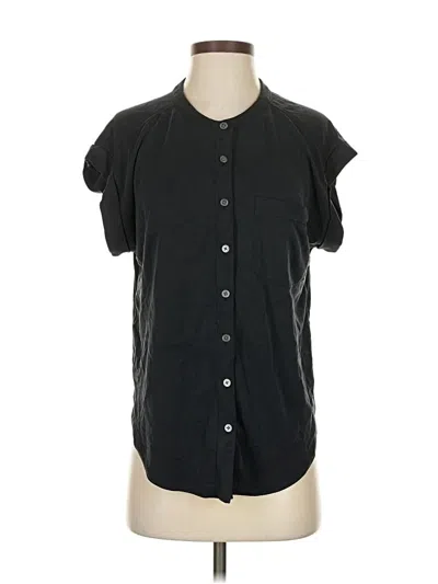 Pre-owned Lou & Grey Short Sleeve Blouse In Black