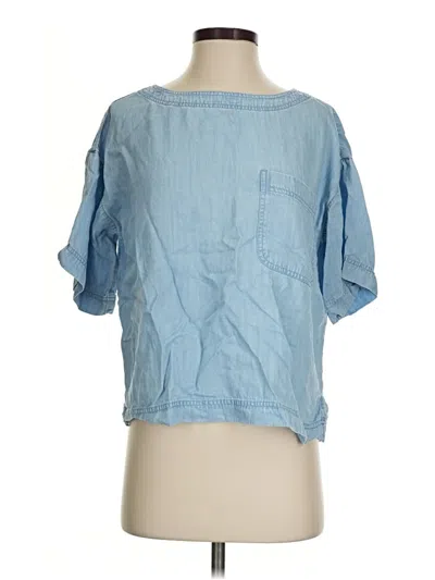 Pre-owned Lou & Grey Short Sleeve Blouse In Blue