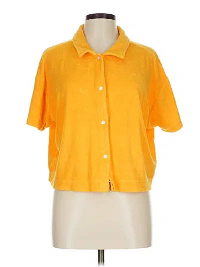 Pre-owned Lou & Grey Short Sleeve Blouse In Yellow