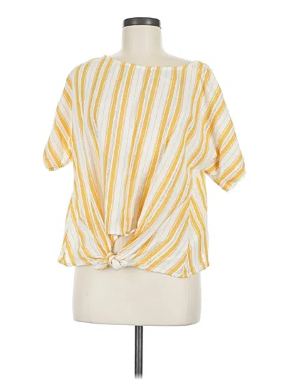 Pre-owned Lou & Grey Short Sleeve Blouse In Yellow