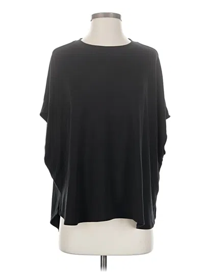 Pre-owned Lou & Grey Short Sleeve Top Black Cold Shoulder Neckline Tops