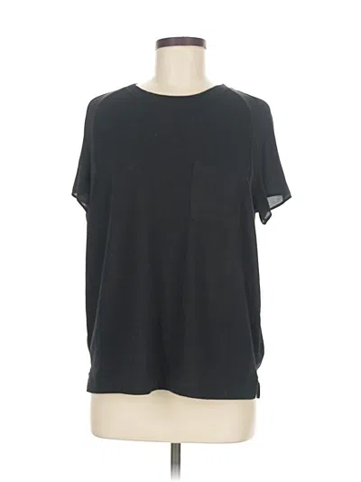 Pre-owned Lou & Grey Short Sleeve Top Black Crew Neck Tops