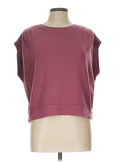 Pre-owned Lou & Grey Short Sleeve Top Burgundy Boatneck Tops