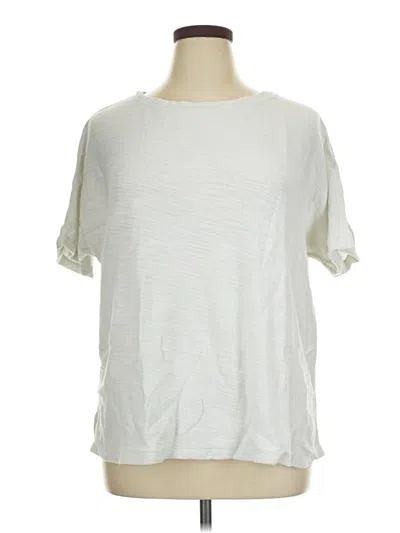 Pre-owned Lou & Grey Short Sleeve Top Ivory Crew Neck Tops