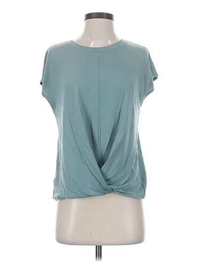 Pre-owned Lou & Grey Short Sleeve Top Teal Keyhole Neckline Tops