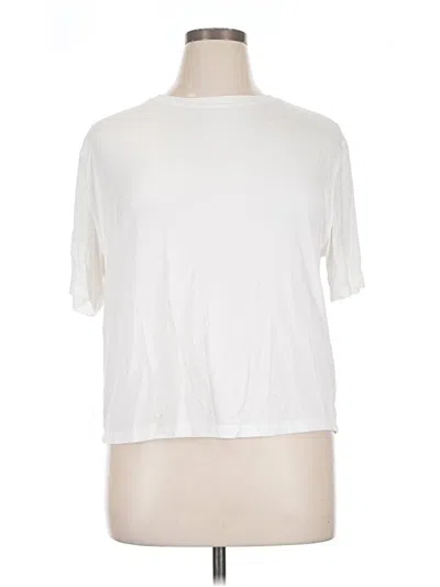 Pre-owned Lou & Grey Short Sleeve Top White Crew Neck Tops