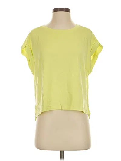 Pre-owned Lou & Grey Short Sleeve Top Yellow Boatneck Tops