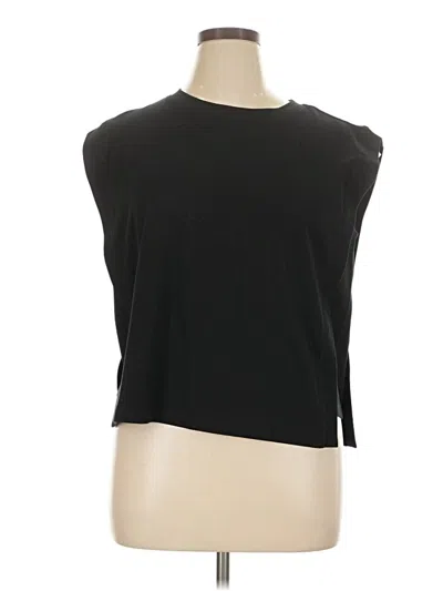 Pre-owned Lou & Grey Sleeveless Top Black One Shoulder Neckline Tops