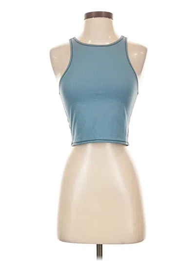 Pre-owned Lou & Grey Tank Top Blue Halter Neckline Tops