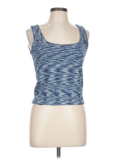 Pre-owned Lou & Grey Tank Top Blue Strapless Neckline Tops