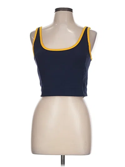 Pre-owned Lou & Grey Tank Top Blue Strapless Neckline Tops