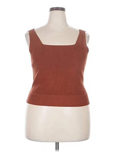 Pre-owned Lou & Grey Tank Top Brown Square Neckline Tops