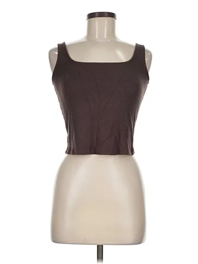 Pre-owned Lou & Grey Tank Top Brown Strapless Neckline Tops