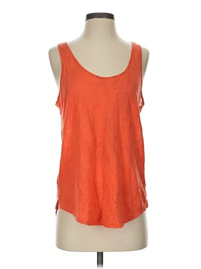 Pre-owned Lou & Grey Tank Top Orange Scoop Neck Tops