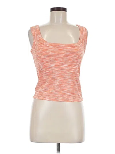 Pre-owned Lou & Grey Tank Top Orange Strapless Neckline Tops