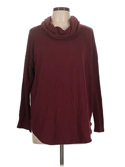 Pre-owned Lou & Grey Turtleneck Sweater In Burgundy