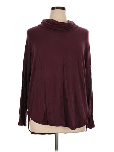 Pre-owned Lou & Grey Turtleneck Sweater In Burgundy