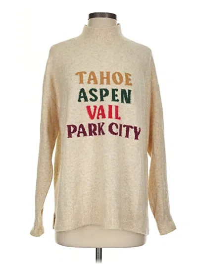 Pre-owned Lou & Grey Turtleneck Sweater In Tan