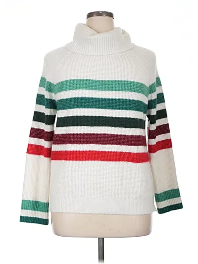 Pre-owned Lou & Grey Turtleneck Sweater In White