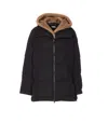 Lou Andrea Black Down Jacket Frontal Zip Closure In Black