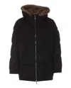 Lou Andrea Black Down Jacket Frontal Zip Closure In Black