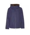 Lou Andrea Reversible Hooded Jacket In Blue