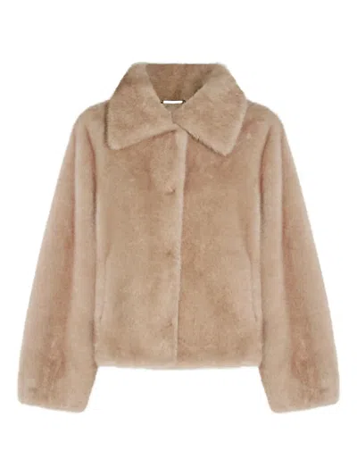 LOU ANDREA COLLARED FAUX FUR COAT