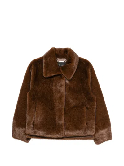 Lou Andrea Jacke Aus Faux Fur Mit Kragen In Brown