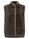 Lou Andrea Faux Fur Vest In Brown