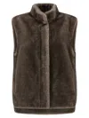 Lou Andrea Faux Fur Vest In Brown
