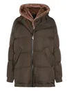 Lou Andrea Hooded Coat In Brown