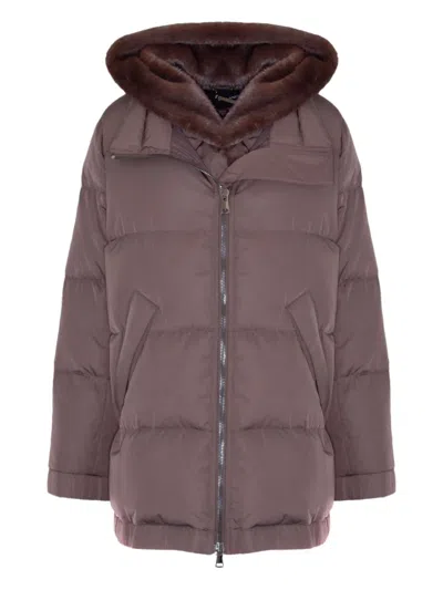 Lou Andrea Hooded Long-sleeve Jacket In Purple