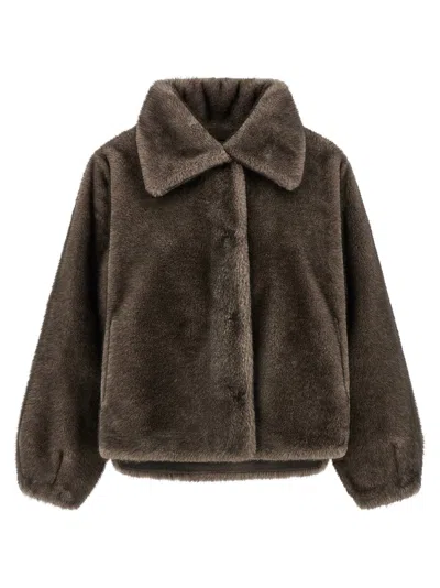Lou Andrea Mink Faux Fur In Brown
