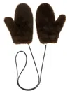 Lou Andrea Mittens With Cord Gloves Brown In Black