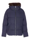 Lou Andrea Removable-hood Padded Jacket In Blue