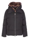 Lou Andrea Removable Hood Padded Jacket In Gray