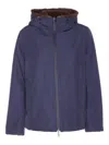 Lou Andrea Reversible Hooded Jacket In Blue