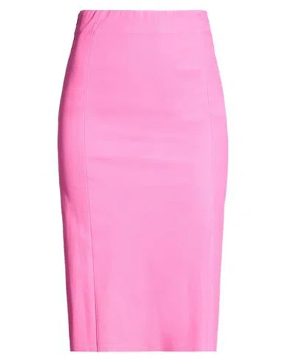 Lou Andrea Woman Midi Skirt Pink Size 6 Lambskin