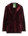 Lou Lou Belle Ville Paris Woman Blazer Burgundy Size M/l Polyester In Red