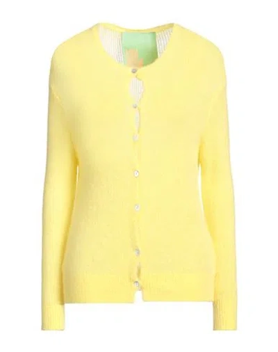 Lou Lou Belle Ville Paris Woman Cardigan Yellow Size Onesize Acrylic, Polyamide, Baby Alpaca Wool