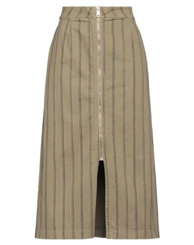 Lou Lou Belle Ville Paris Woman Midi Skirt Khaki Size M Cotton, Elastane